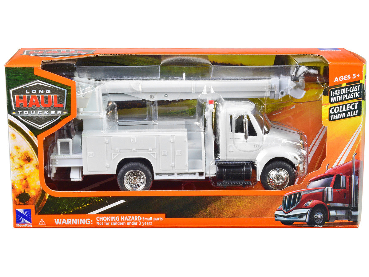 International 4200 Digger Service Truck White "Long Haul Trucker" Series 1/43 Diecast Model by New Ray-2