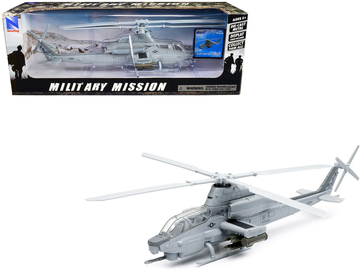 Bell AH-1Z Cobra Helicopter Gray "US Air Force" "Military Mission" Series 1/55 Diecast Model by New Ray New Ray