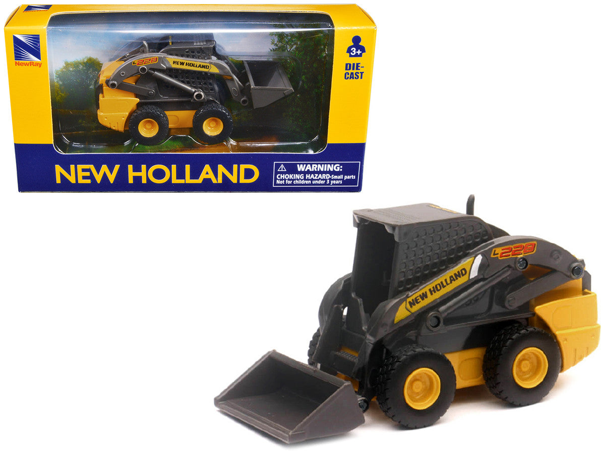 New Holland L228 Skid Steer Yellow Diecast Model by New Ray New Ray