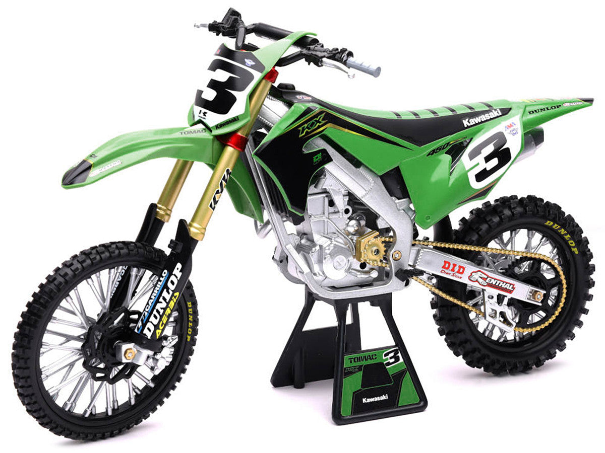 Kawasaki KX 450F Dirt Bike Motorcycle #3 Eli Tomac Green and Black "Kawasaki Racing Team" 1/6 Diecast Model by New Ray New Ray
