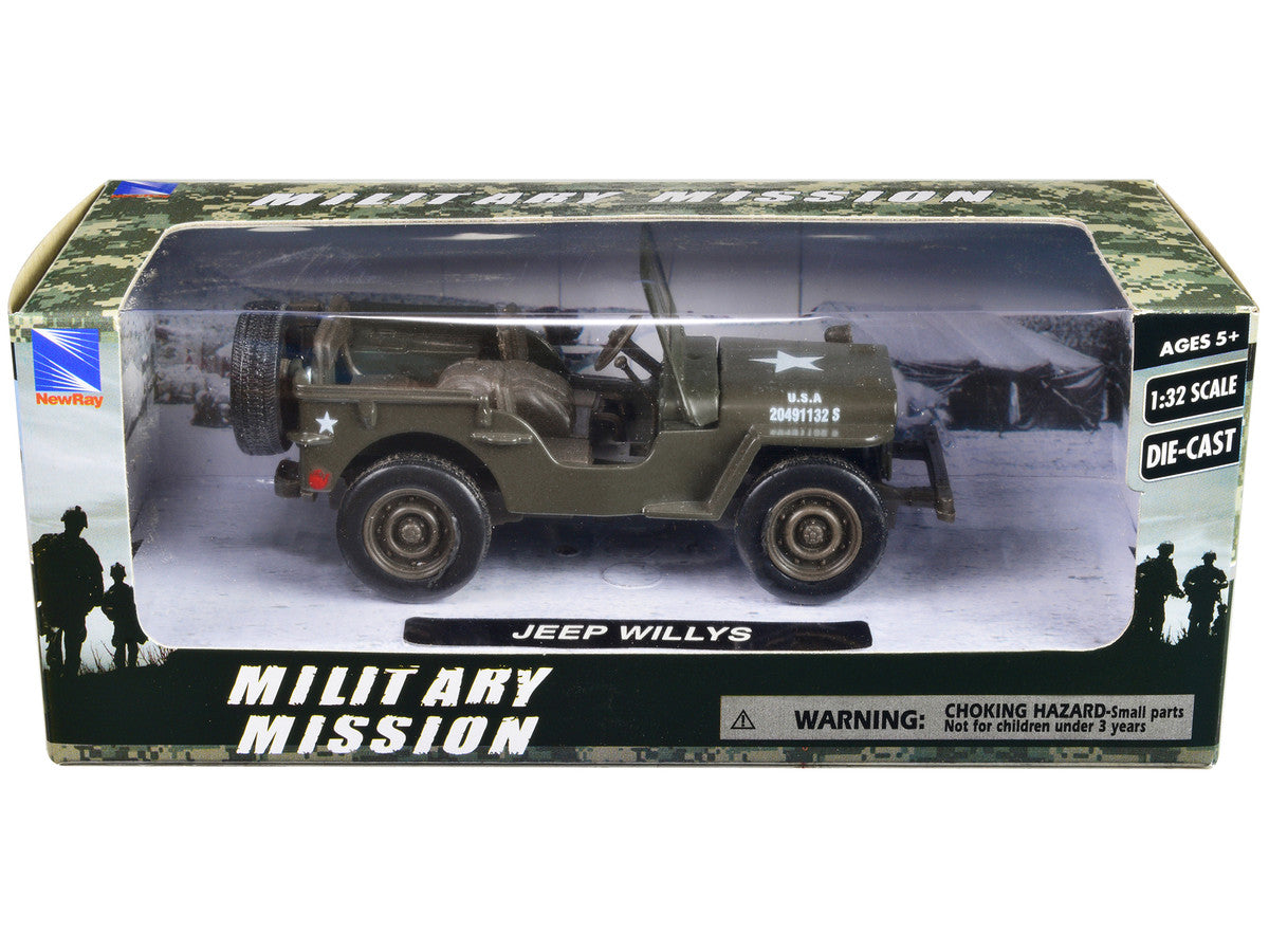 Jeep Willys U.S.A. Army Green 1/32 Diecast Model Car by New Ray New Ray