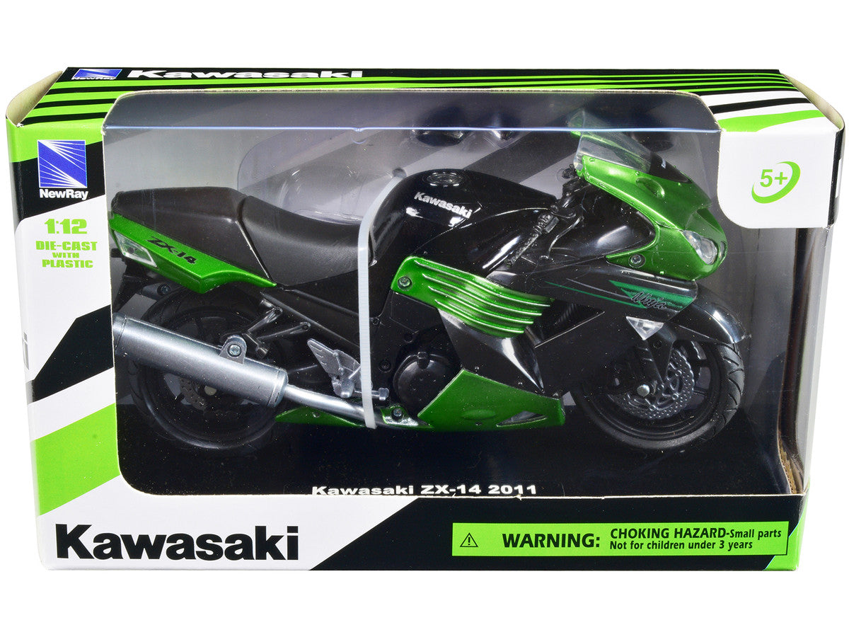 2011 Kawasaki ZX-14 Ninja Green Motorcycle Model 1/12 by New Ray New Ray