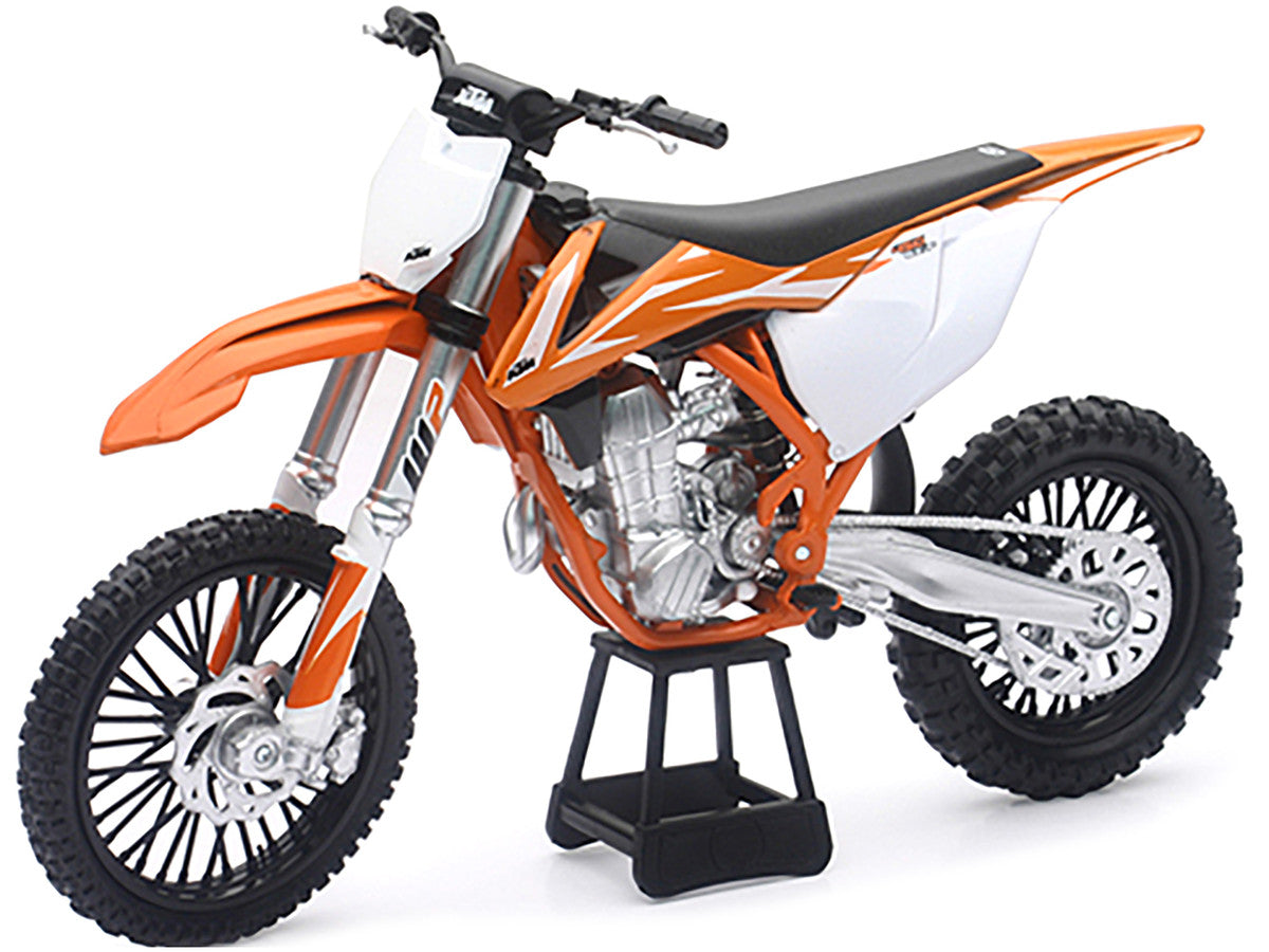 KTM 450 SX-F Dirt Bike Orange and White 1/10 Diecast Motorcycle Model by New Ray New Ray