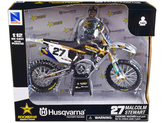 Husqvarna FC450 Motorcycle #27 Malcolm Stewart "Rockstar Energy Drink" 1/12 Diecast Model by New Ray New Ray