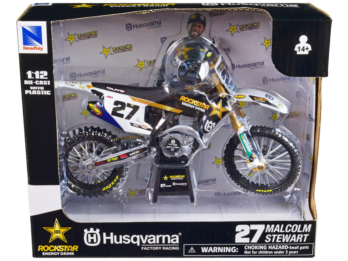 Husqvarna FC450 Motorcycle #27 Malcolm Stewart "Rockstar Energy Drink" 1/12 Diecast Model by New Ray New Ray