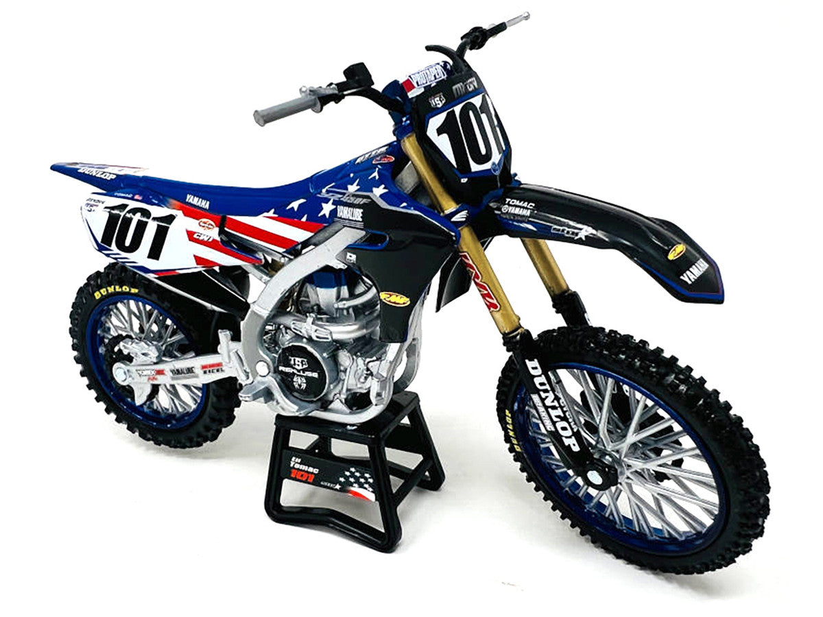 Yamaha YZ450F Dirt Bike Motorcycle #101 Eli Tomac American Flag Livery "Motocross of Nations" 1/12 Model by New Ray New Ray