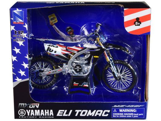 Yamaha YZ450F Dirt Bike Motorcycle #101 Eli Tomac American Flag Livery "Motocross of Nations" 1/12 Model by New Ray New Ray