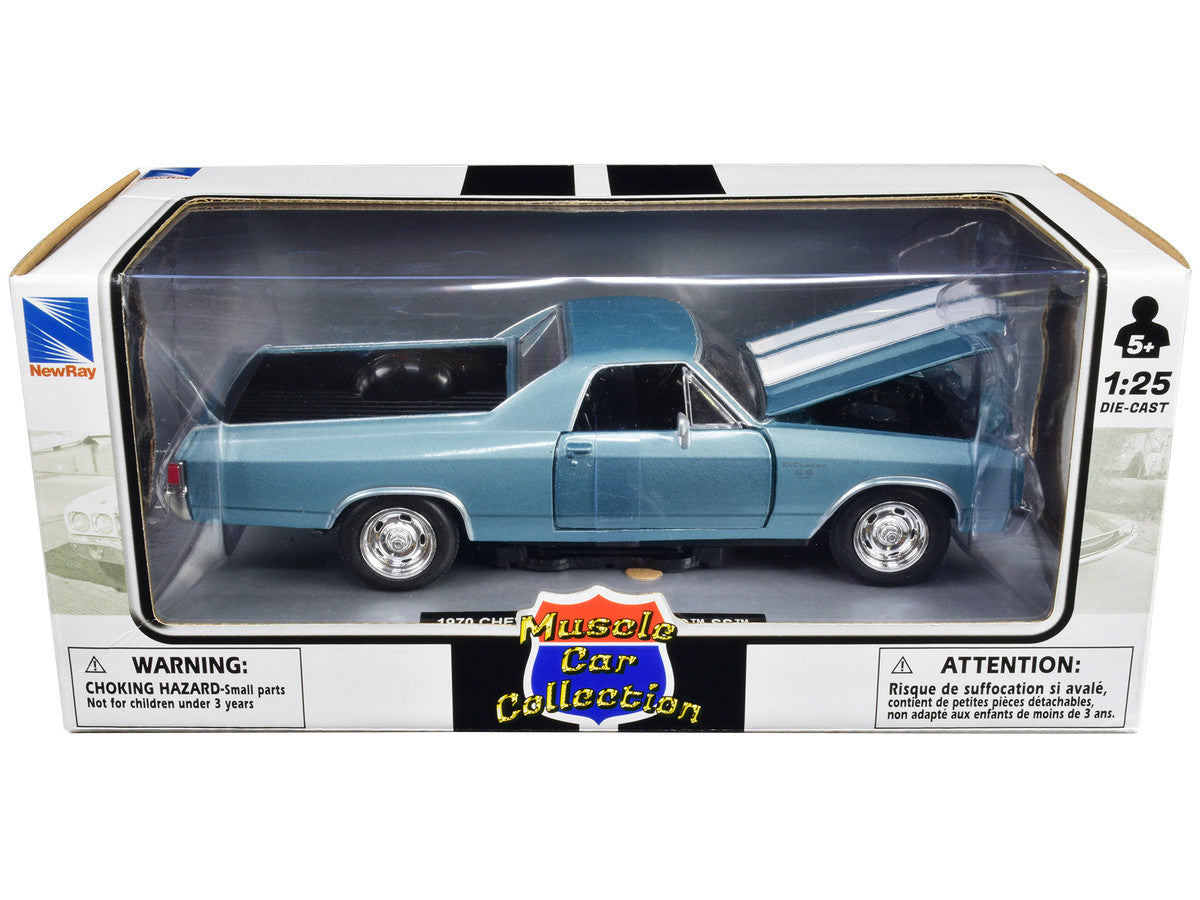 1970 Chevrolet El Camino SS Blue 1/25 Diecast Model Car by New Ray New Ray