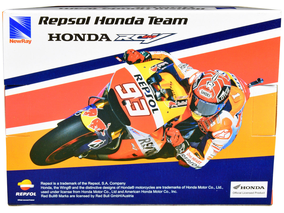 Honda RC213V Motorcycle #93 Marc Marquez "Repsol Honda Team" MotoGP (2015) 1/12 Diecast Model by New Ray New Ray