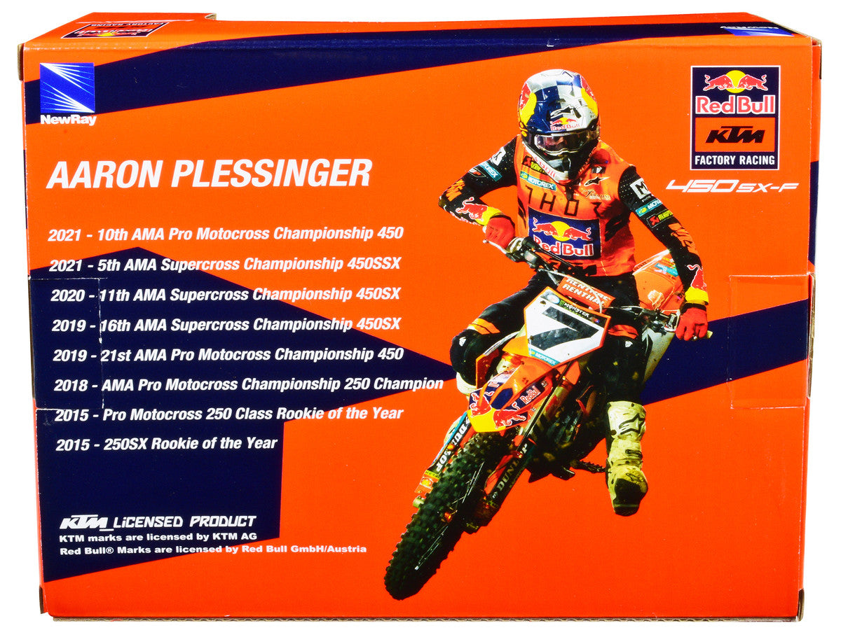 KTM 450 SX-F Motorcycle #7 Aaron Plessinger "Red Bull KTM Factory Racing" 1/12 Diecast Model by New Ray New Ray