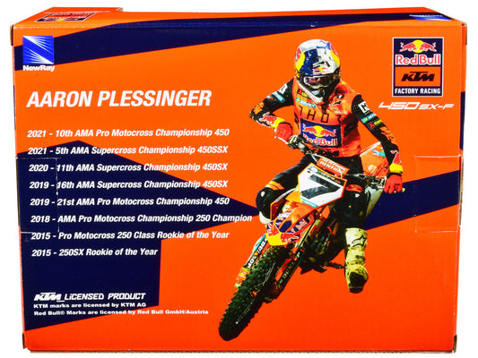 KTM 450 SX-F Motorcycle #7 Aaron Plessinger "Red Bull KTM Factory Racing" 1/12 Diecast Model by New Ray New Ray