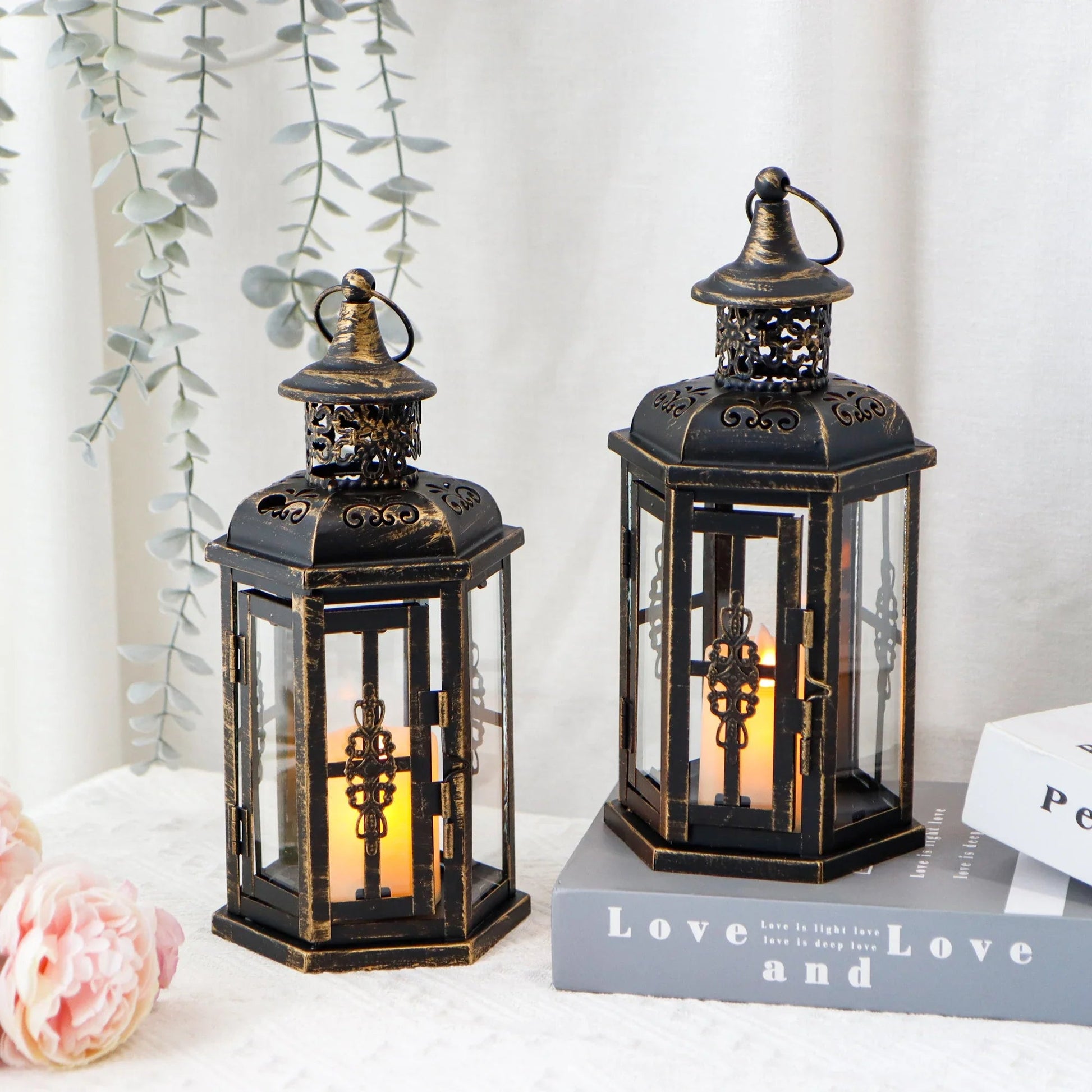 10 inch High Vintage Style Hanging Lantern（Set of 2 ） JHY DESIGN
