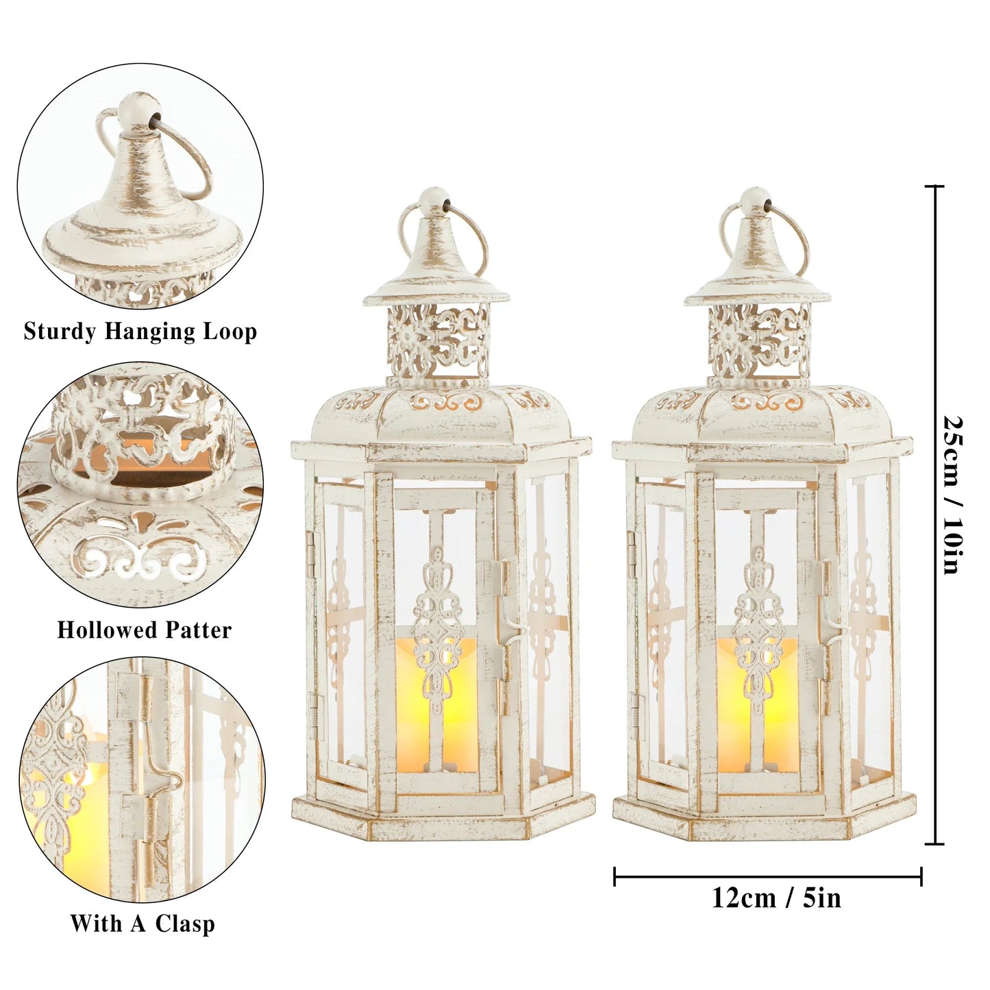 10 inch High Vintage Style Hanging Lantern（Set of 2 ） JHY DESIGN
