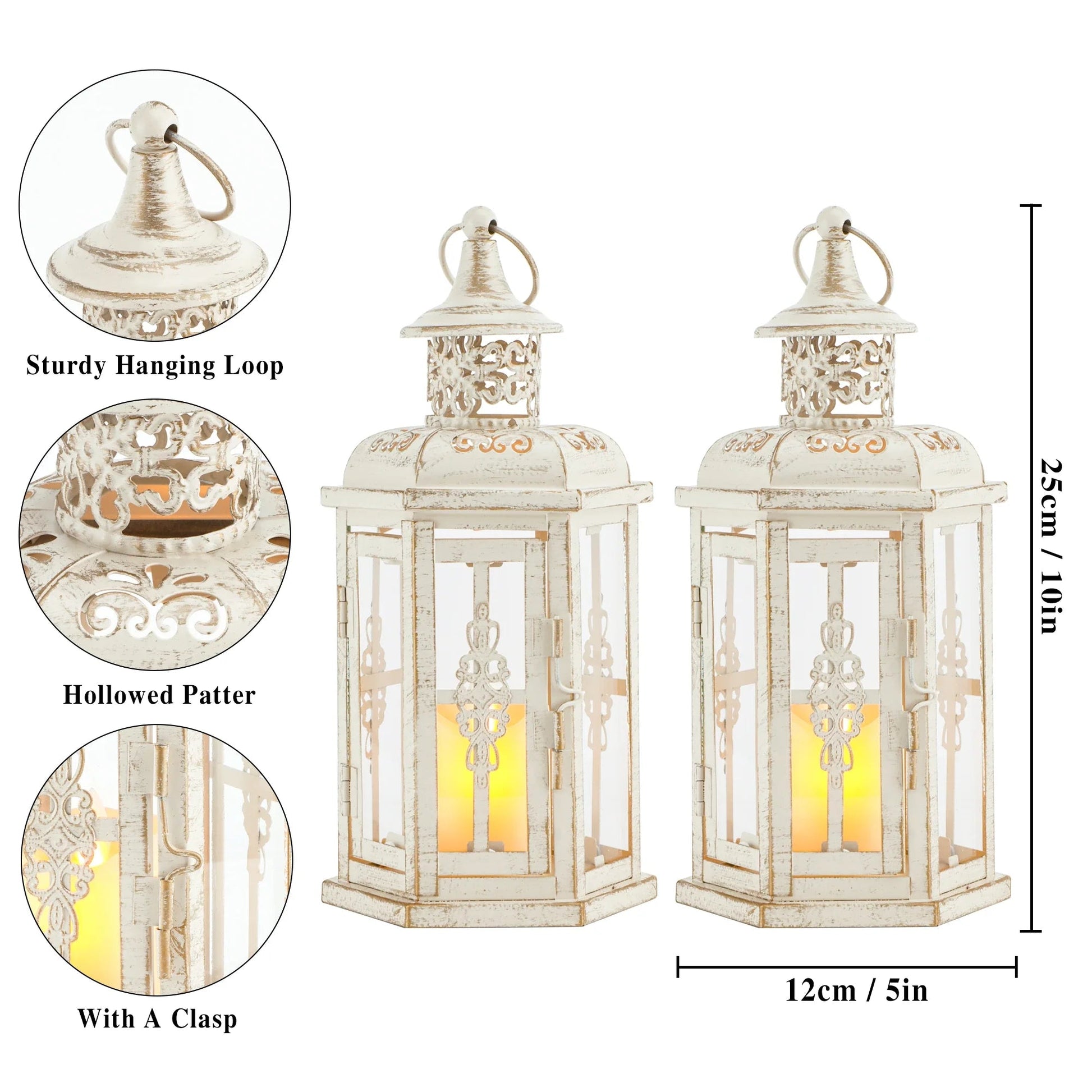 10 inch High Vintage Style Hanging Lantern（Set of 2 ） JHY DESIGN