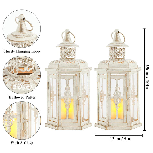 10 inch High Vintage Style Hanging Lantern（Set of 2 ） JHY DESIGN