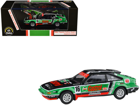 1984 Toyota Celica Supra #16 "Castrol Livery" Black and Green with Graphics 1/64 Diecast Model Car by Paragon Models Paragon