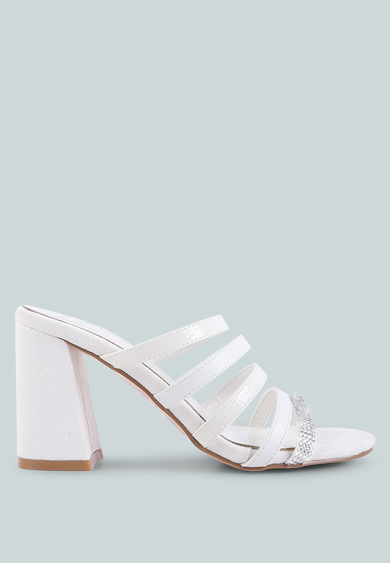 Peaches Strapped Rhinestone Embellished Sandals London Rag