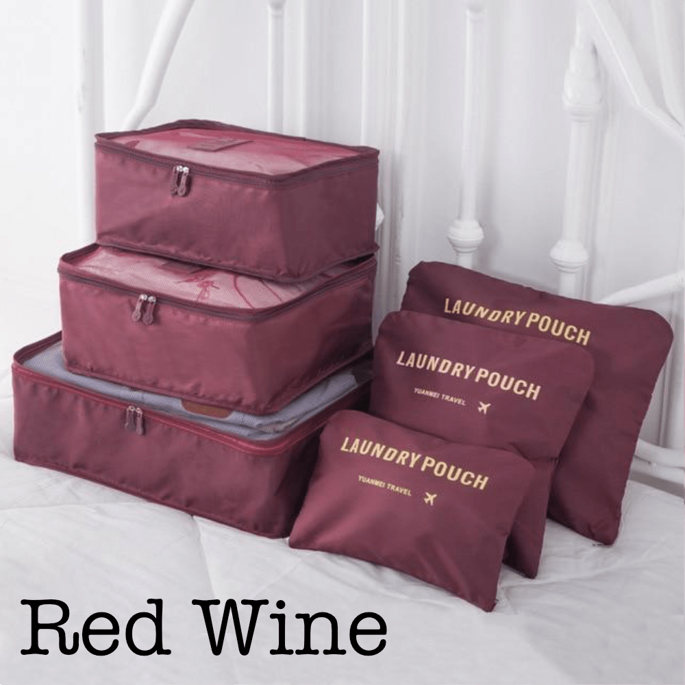 6 Piece Travel Organizer Threaded Pear