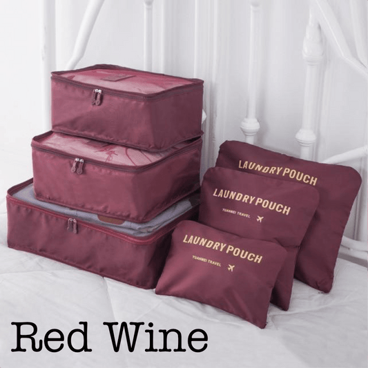 6 Piece Travel Organizer Threaded Pear