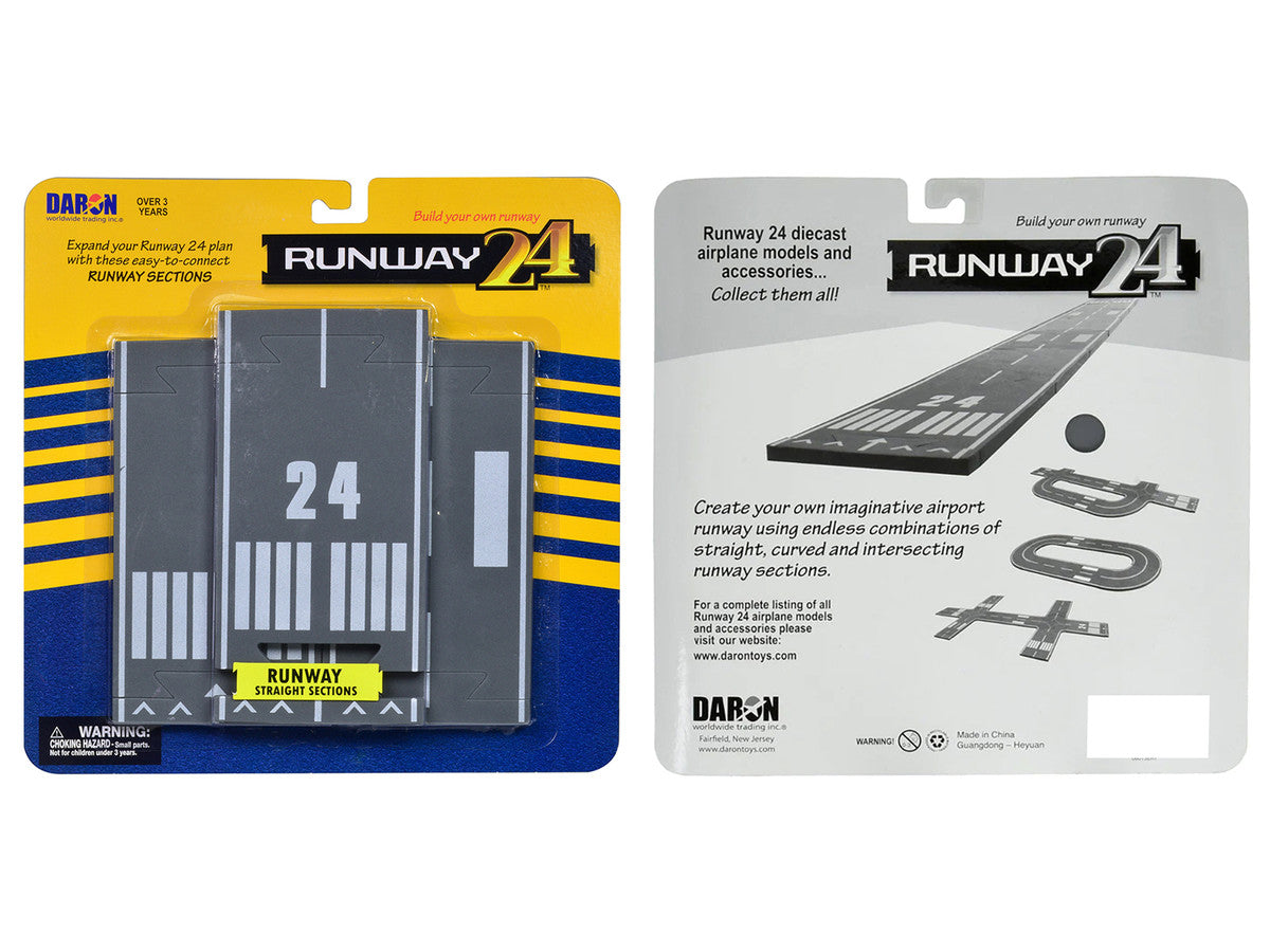Runway Straight Sections 3 Piece Set for Diecast Models by Runway24 Runway24