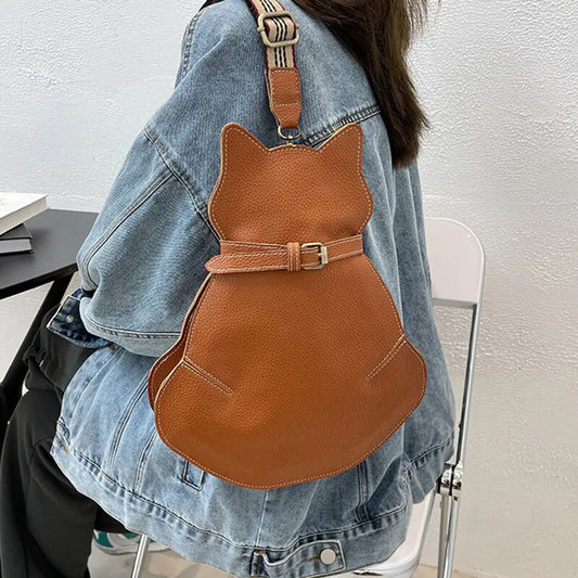 Vintage New Women Chest Waist Bag Cat Shape Shoulder