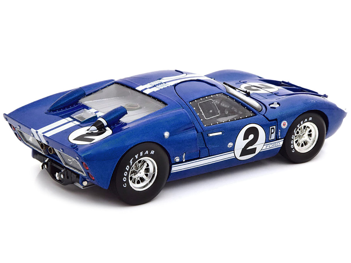 1966 Ford GT40 GT 40 Mark II #2 Blue 12 Hours of Sebring 1/18 Diecast Car Model by Shelby Collectibles-2