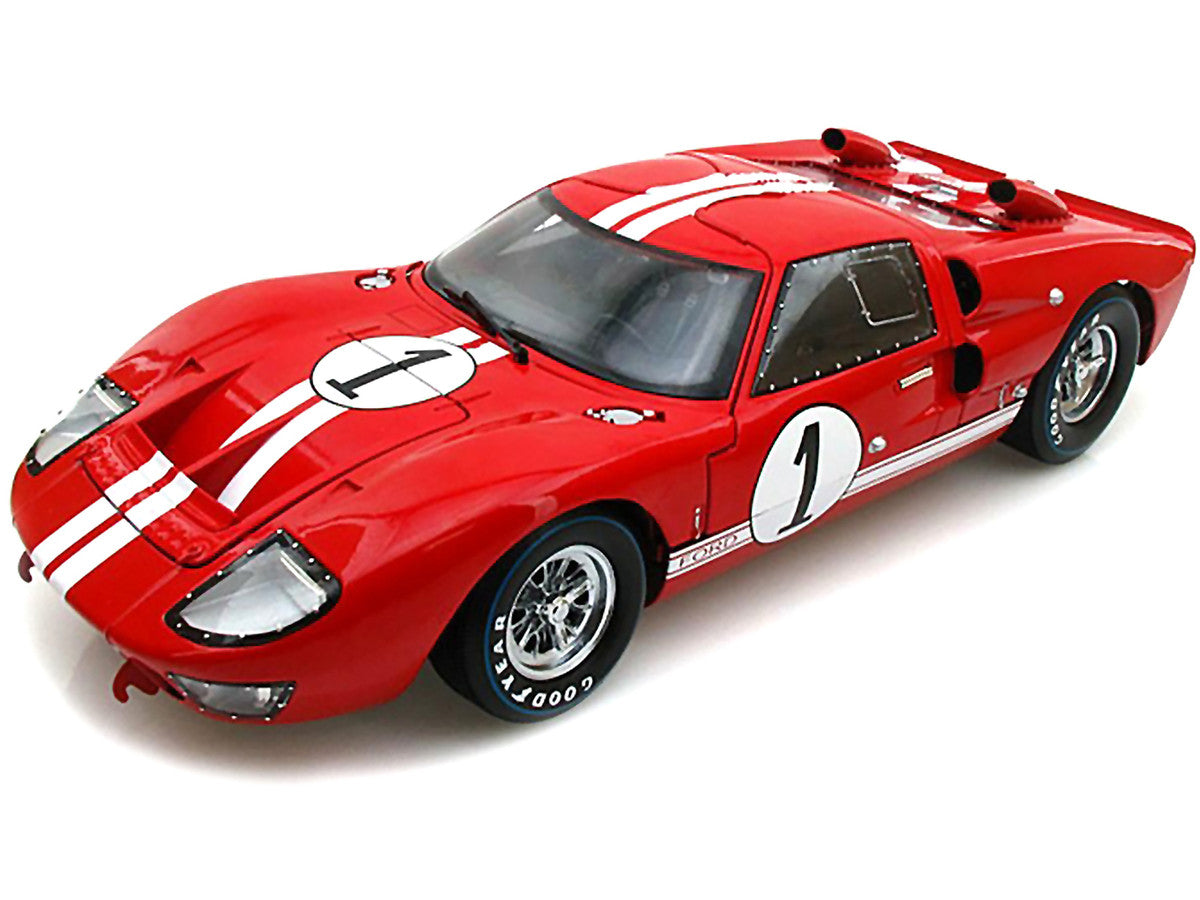 1966 Ford GT-40 MK 2 Red #1 1/18 Diecast Model Car by Shelby Collectibles-1