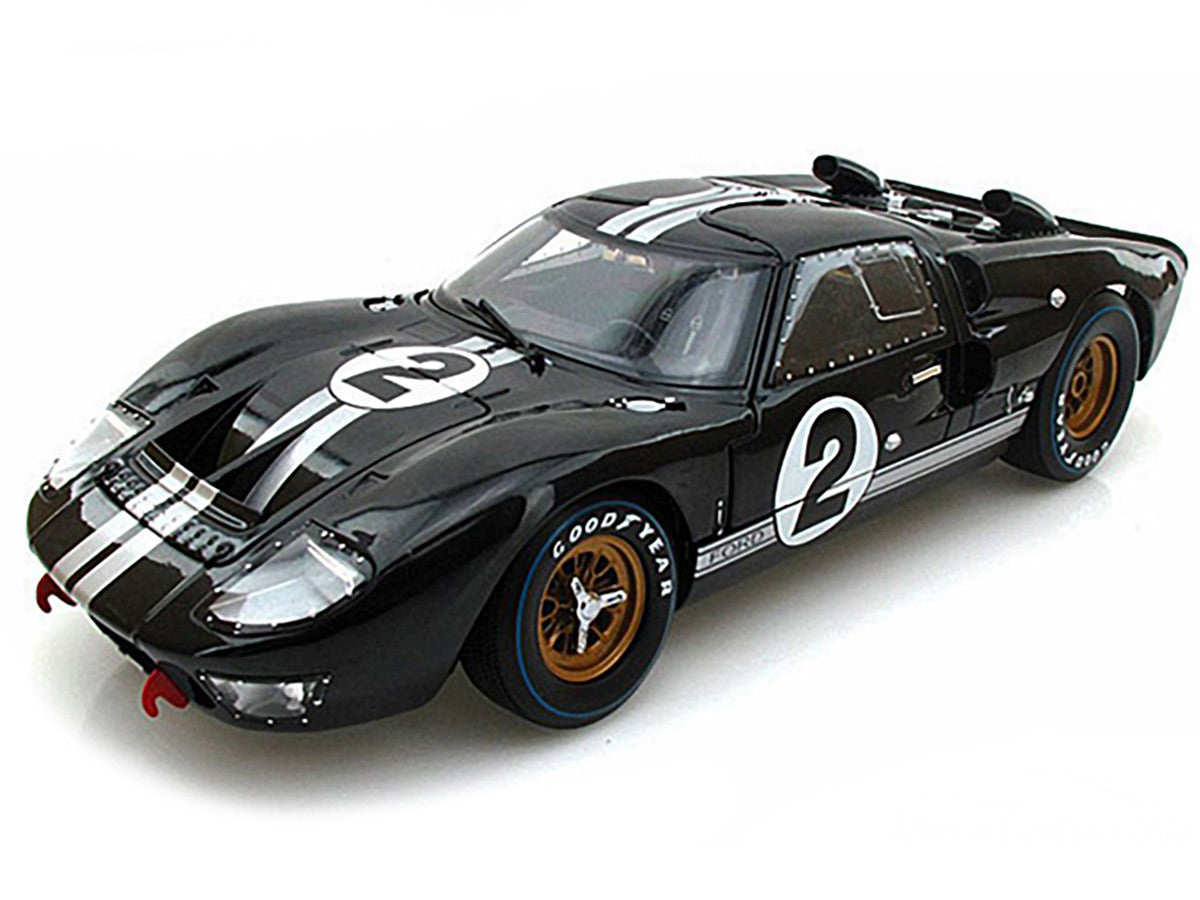 1966 Ford GT-40 MK II #2 Black 1/18 Diecast Model Car by Shelby Collectibles Shelby Collectibles