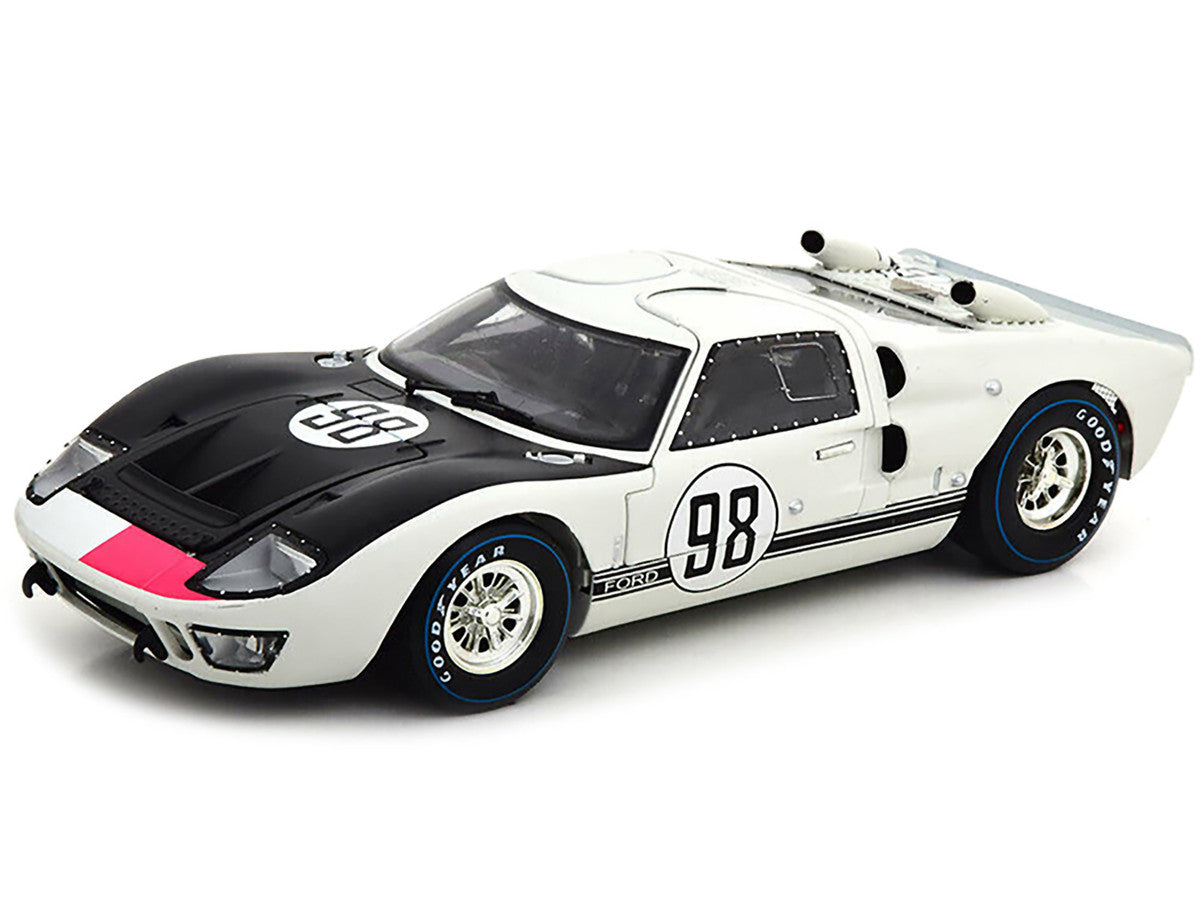 1966 Ford GT-40 MK 2 #98 White 1/18 Diecast Car Model by Shelby Collectibles Shelby Collectibles