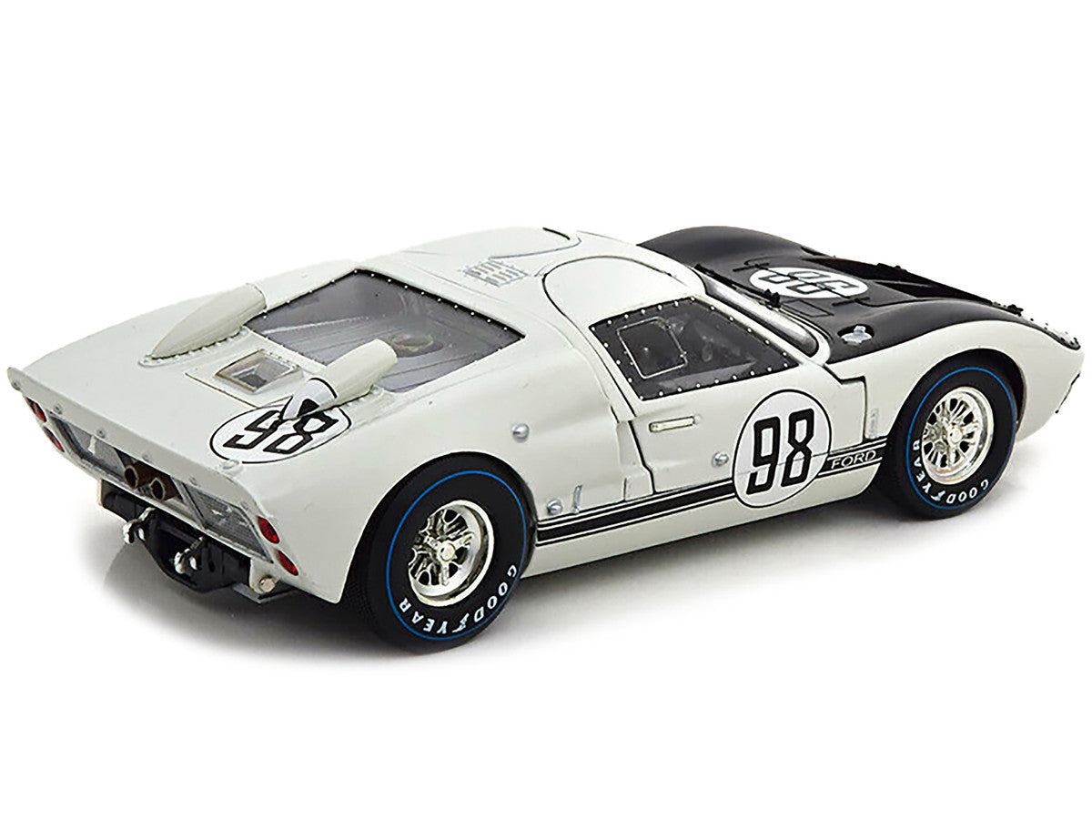 1966 Ford GT-40 MK 2 #98 White 1/18 Diecast Car Model by Shelby Collectibles Shelby Collectibles