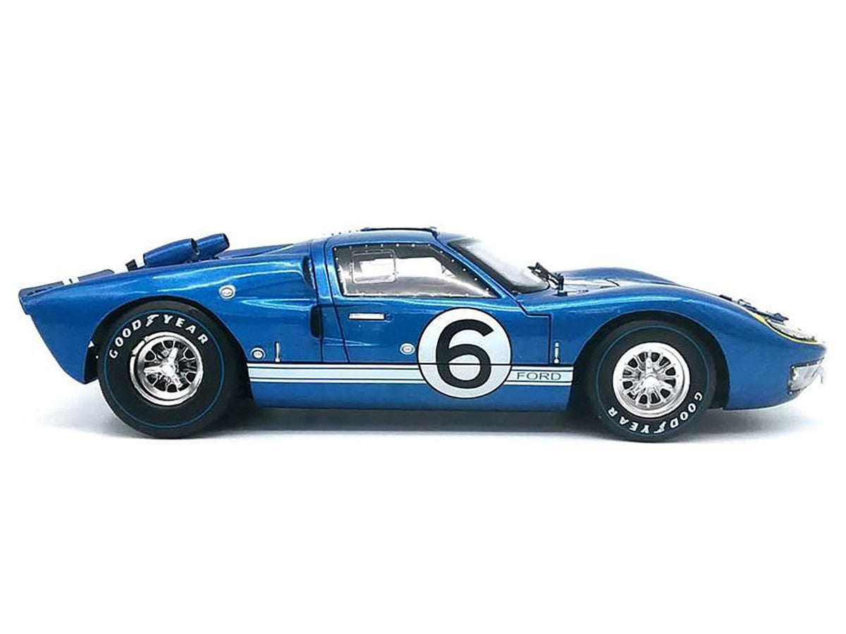 1966 Ford GT-40 MK 2 Blue #6 1/18 Diecast Car Model by Shelby Collectibles Shelby Collectibles