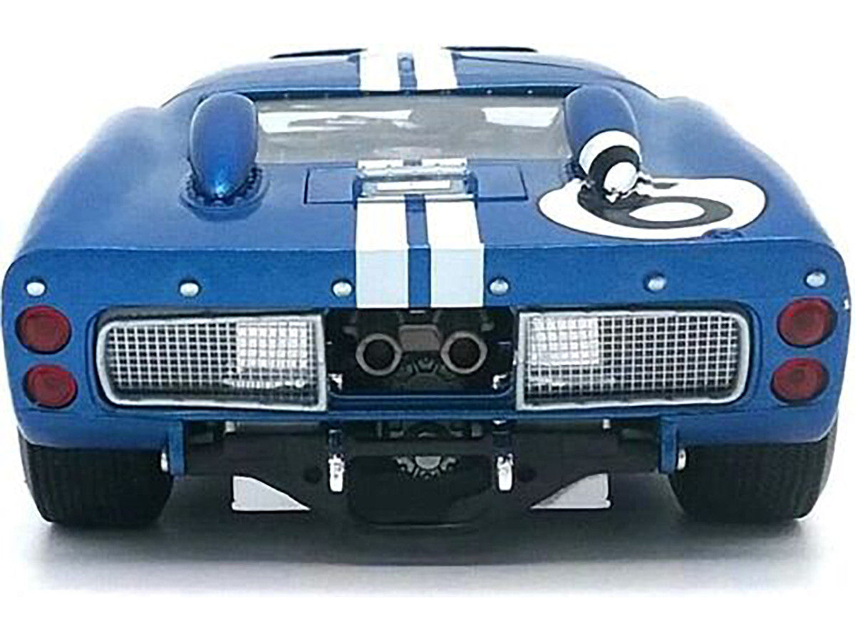 1966 Ford GT-40 MK 2 Blue #6 1/18 Diecast Car Model by Shelby Collectibles Shelby Collectibles