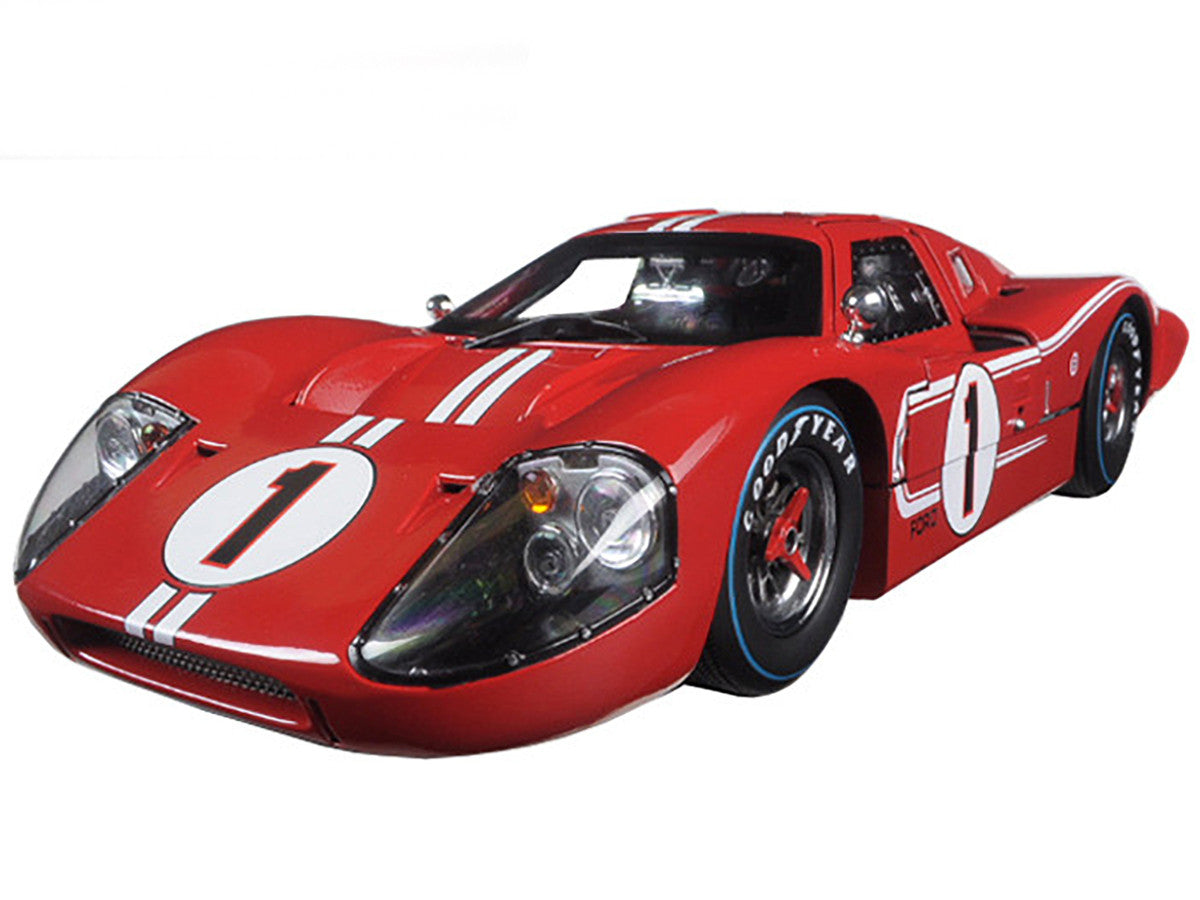 Ford GT MK IV #1 Red with White Stripes 24H of Le Mans (1967) 1/18 Diecast Model Car by Shelby Collectibles-0
