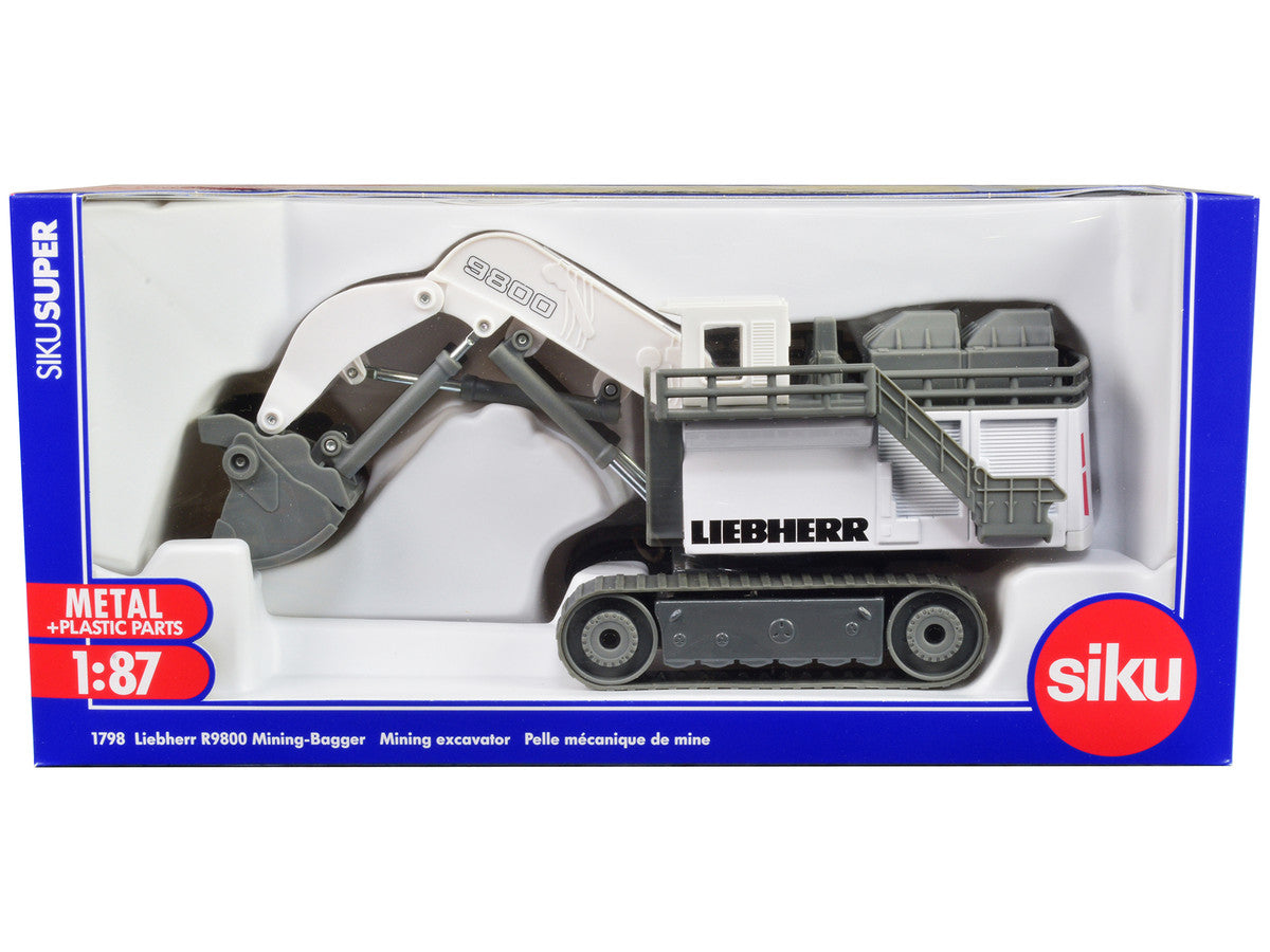 Liebherr R9800 Mining Excavator White and Gray 1/87 (HO) Diecast Model by Siku SIKU