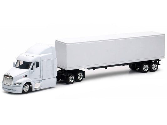 Peterbilt 387 Truck with Dry Goods Trailer White "Long Haul Trucker" Series 1/43 Diecast Model by New Ray New Ray