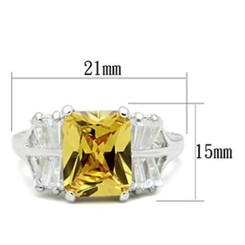 SS012 - Silver 925 Sterling Silver Ring with AAA Grade CZ  in Topaz-1
