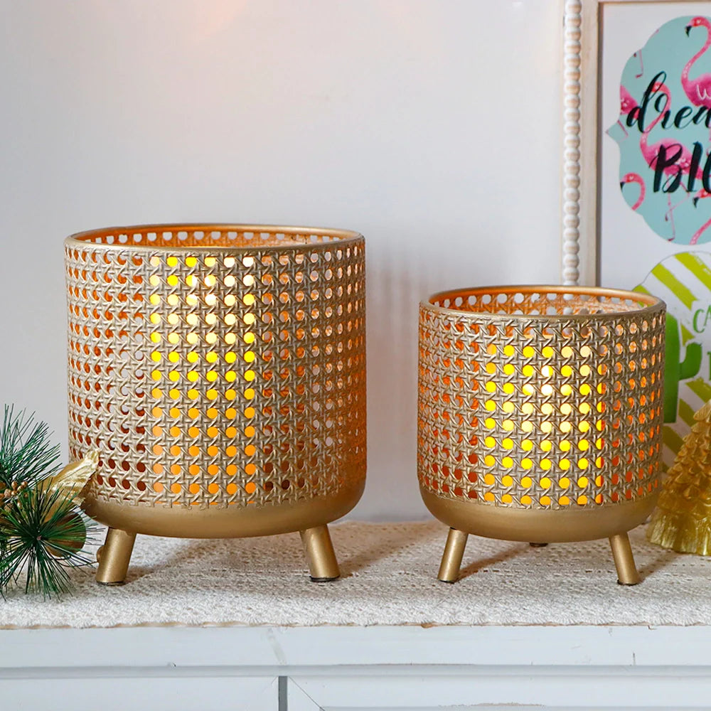 Set of 3 Plant Pots 10/8.5/7''H (Antique Gold) JHY DESIGN