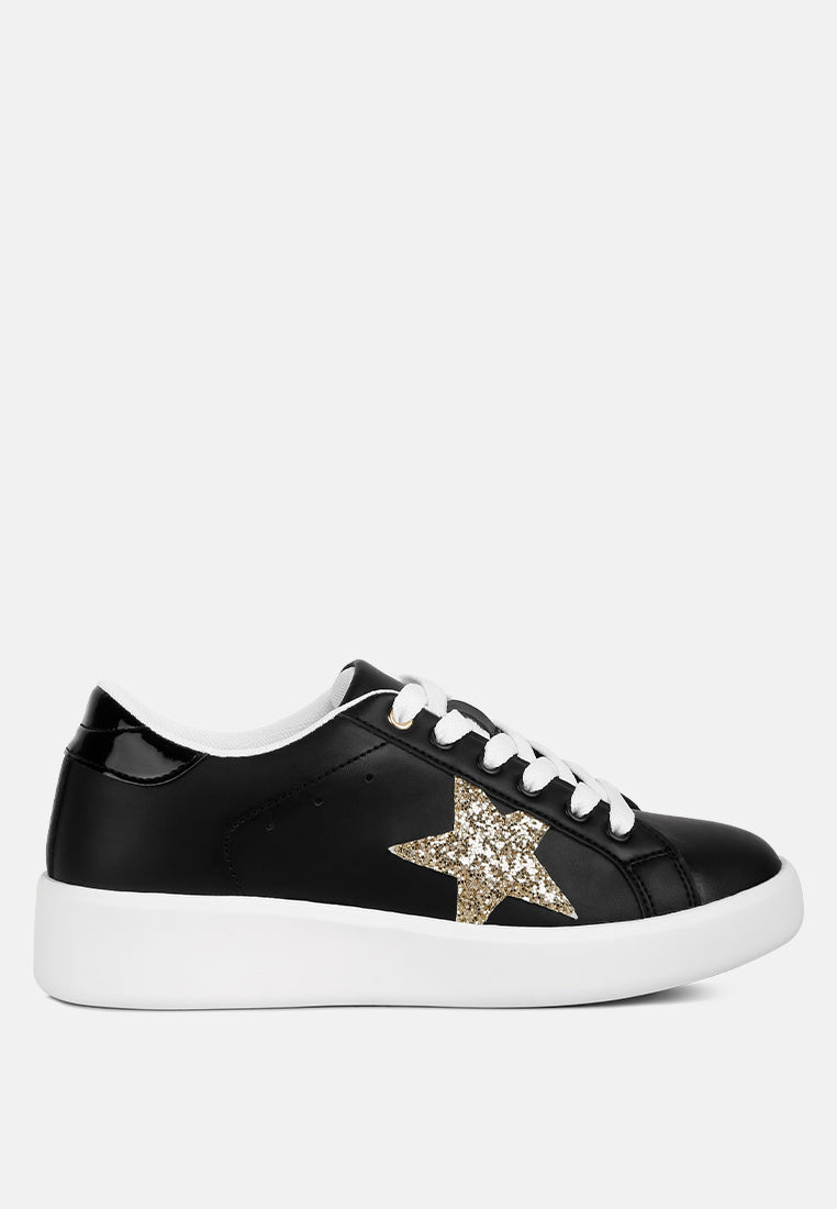 Starry Glitter Star Detail Sneakers London Rag
