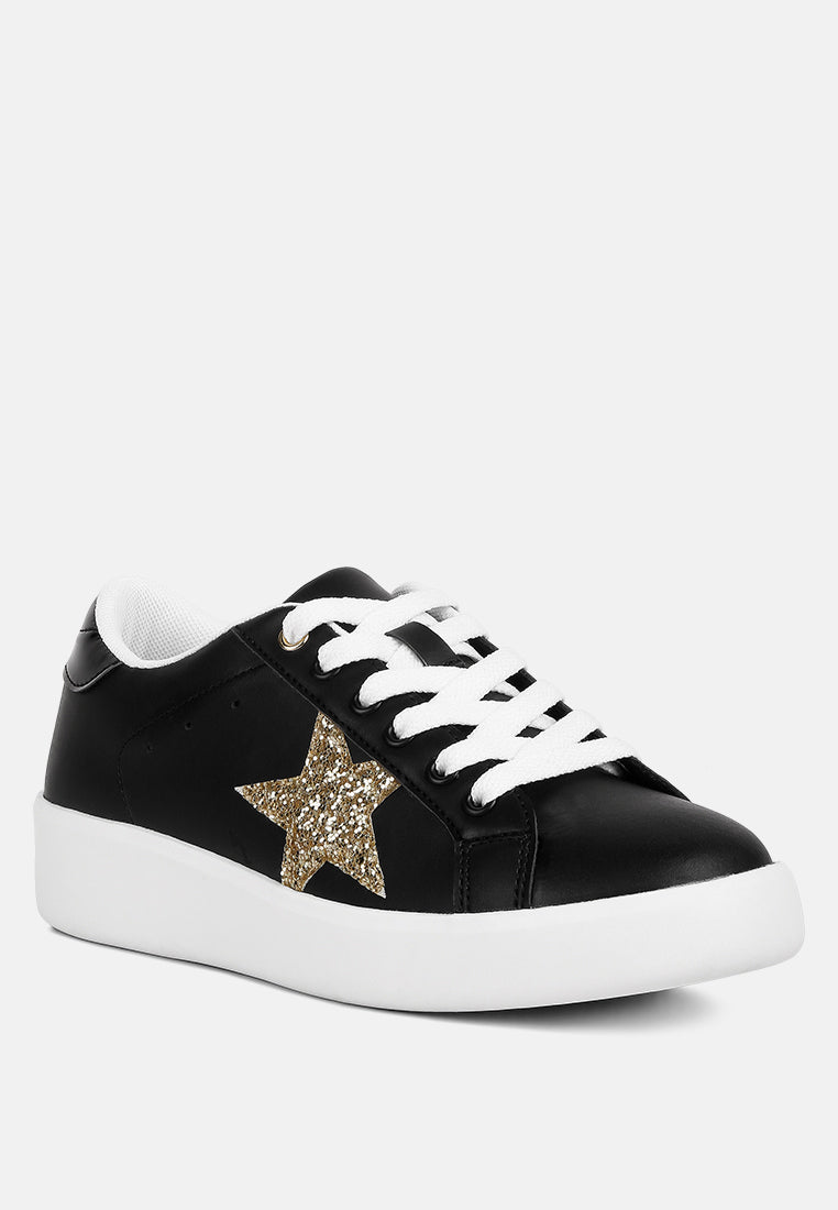 Starry Glitter Star Detail Sneakers London Rag