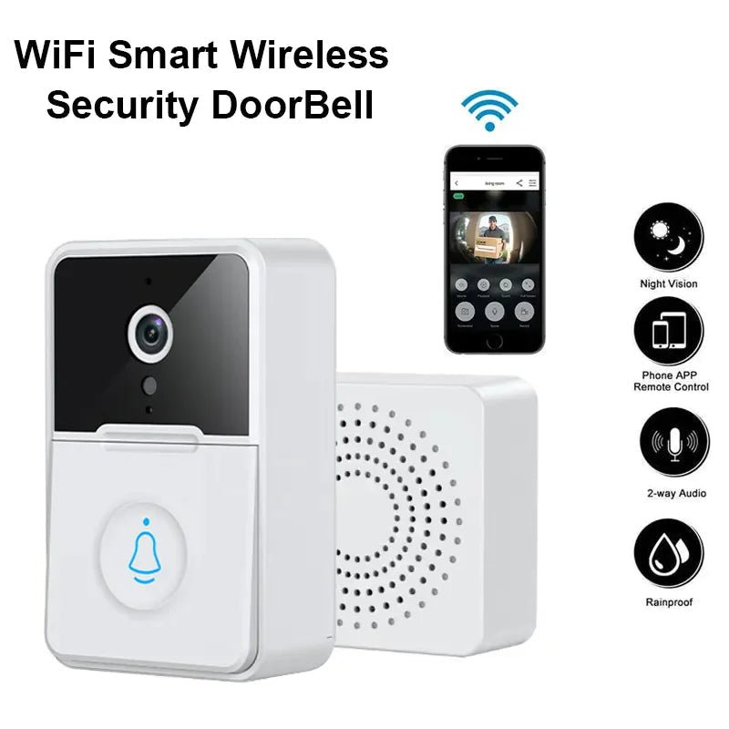 Wireless Security Smart WiFi Doorbell Intercom Video Camera Door Ring Bell Chime Pi-Mart
