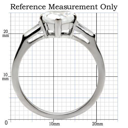 TK027 - High polished (no plating) Stainless Steel Ring with AAA Grade CZ  in Clear-1