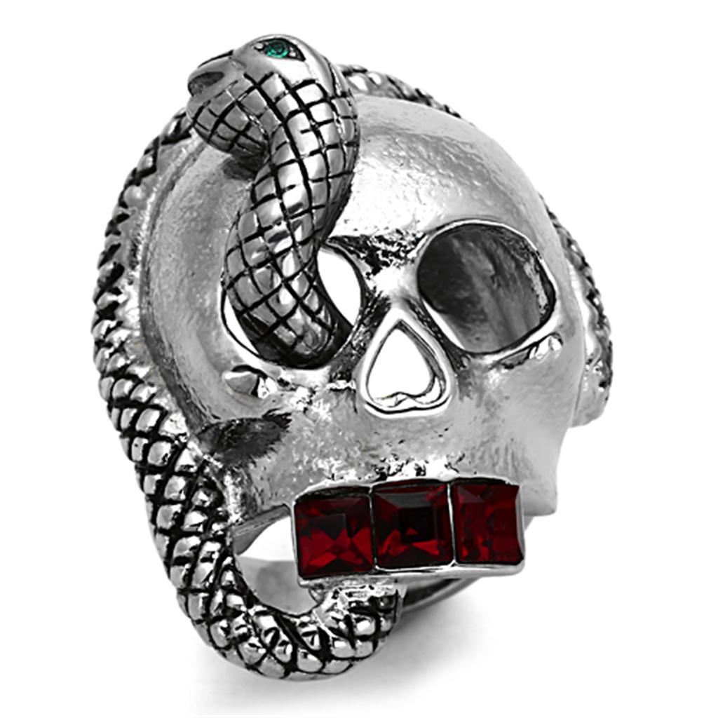 TK1038 - High polished (no plating) Stainless Steel Ring with Top Grade Crystal  in Multi Color Alamode