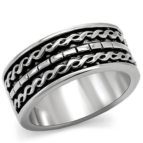 TK158 - High polished (no plating) Stainless Steel Ring with No Stone Alamode