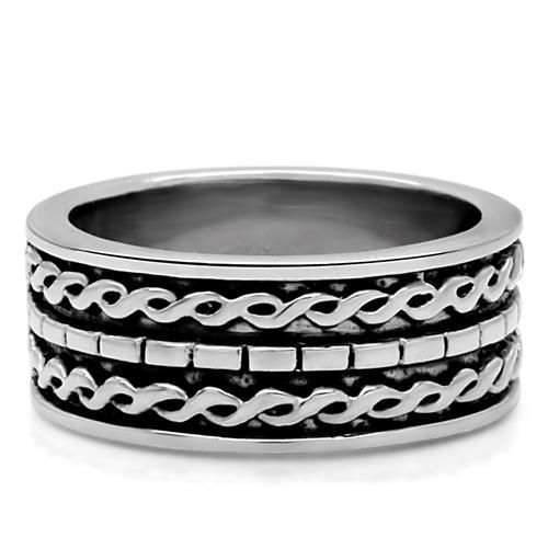 TK158 - High polished (no plating) Stainless Steel Ring with No Stone Alamode