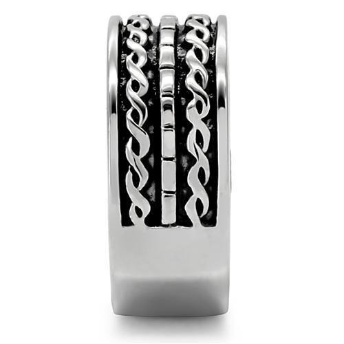 TK158 - High polished (no plating) Stainless Steel Ring with No Stone Alamode