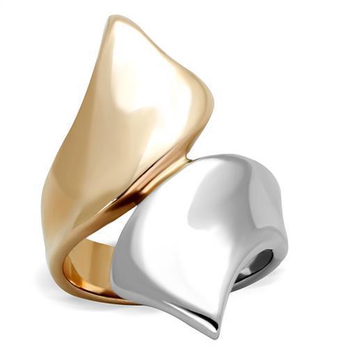 TK1793 - Two-Tone IP Rose Gold Stainless Steel Ring with No Stone Alamode