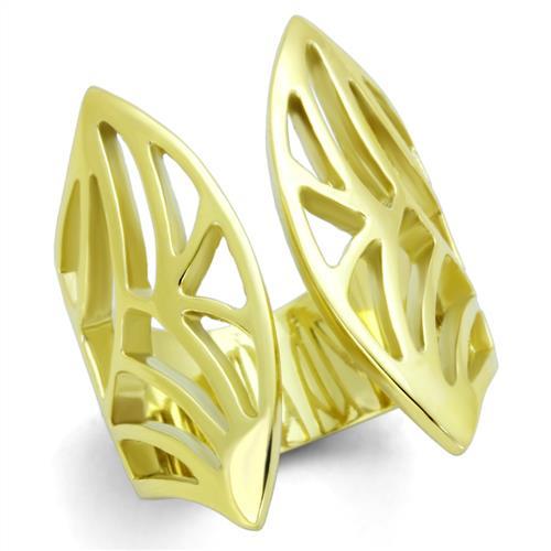 TK1902 - IP Gold(Ion Plating) Stainless Steel Ring with No Stone Alamode