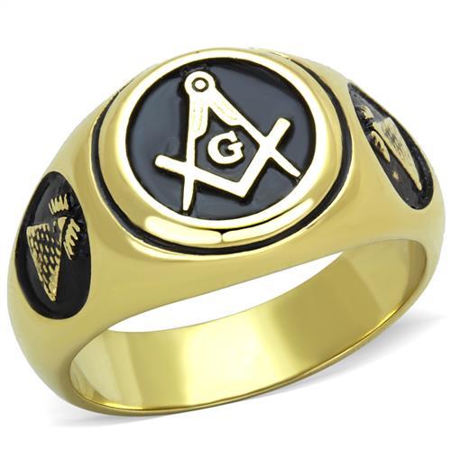 TK2050 - IP Gold(Ion Plating) Stainless Steel Ring with No Stone Alamode