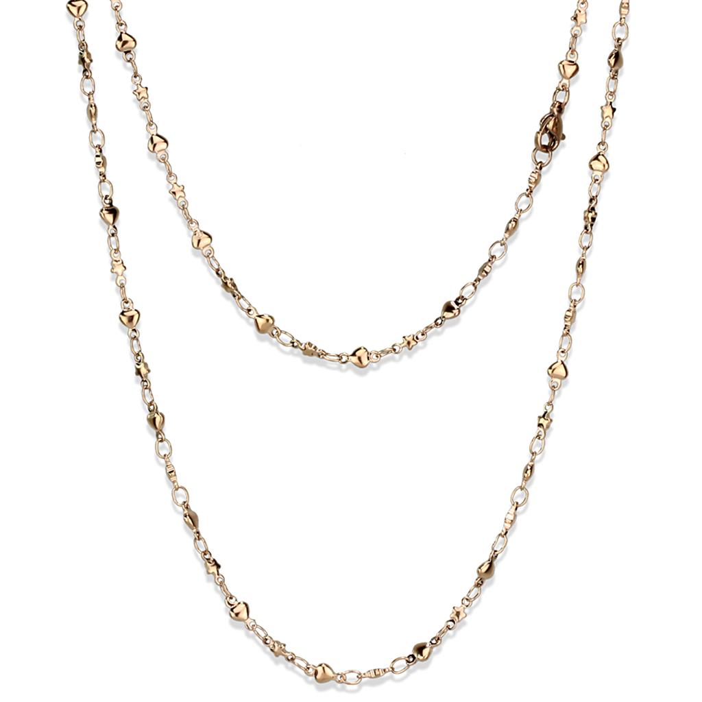 TK2427R - IP Rose Gold(Ion Plating) Stainless Steel Chain with No Stone-0