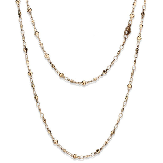 TK2427R - IP Rose Gold(Ion Plating) Stainless Steel Chain with No Stone-0